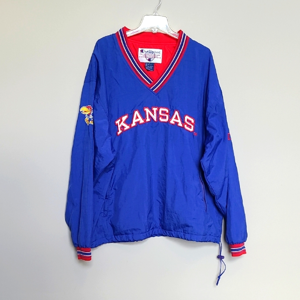 Vintage Champion Kansas Jayhawks Pullover Jacket XL